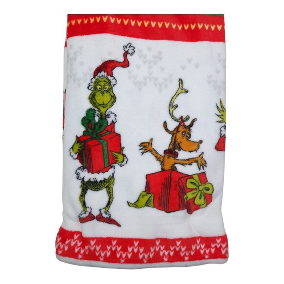 Dr. Seuss The Grinch Soft Plush Throw Blanket 50" X 70" Christmas Super Soft - Picture 3 of 9